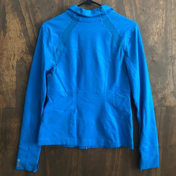 Zella Womens Jacket Blue Full Zip Activewear Performance Mesh Stretch Medium - Picture 8 of 10